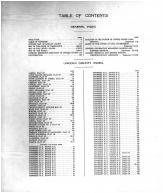 Table of Contents, Lincoln County 1911